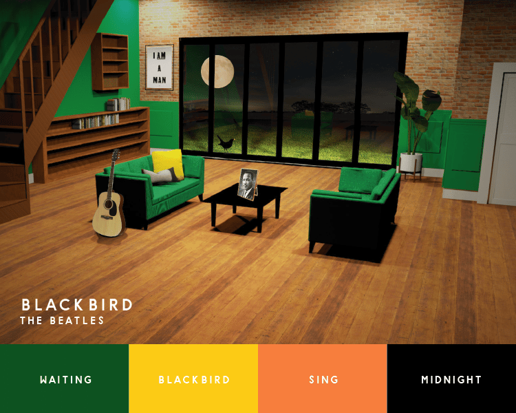 Blackbird Beatles song inspired interior design