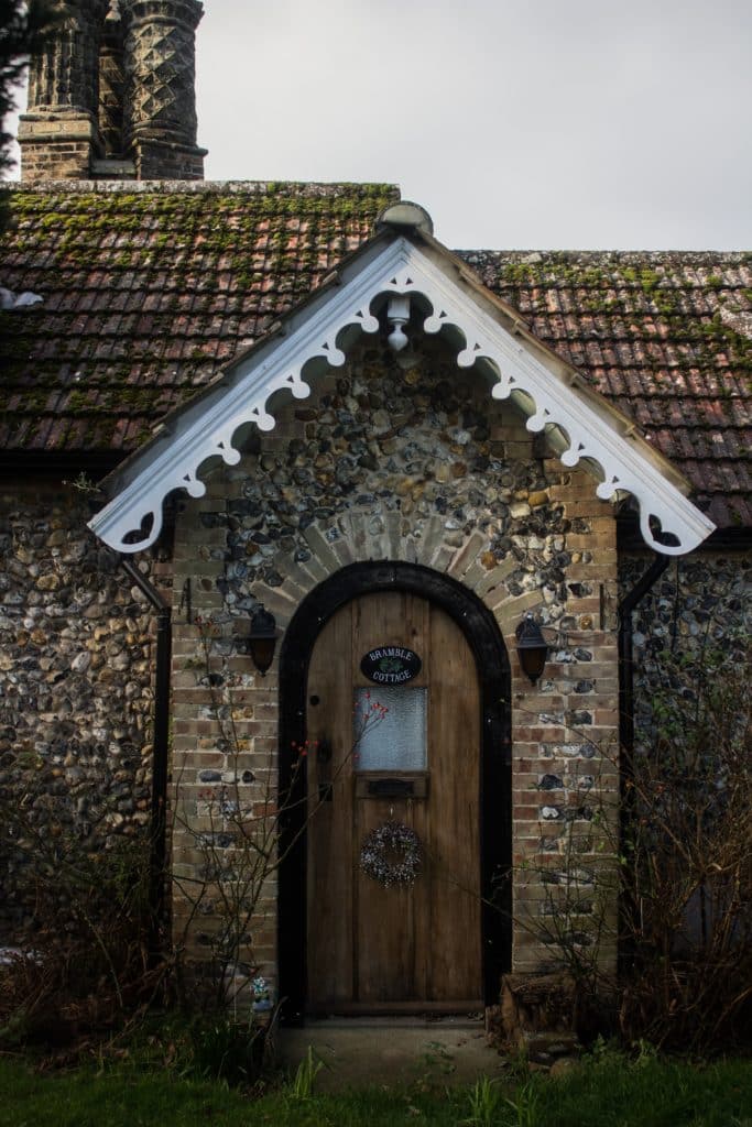 porch with gable end roof