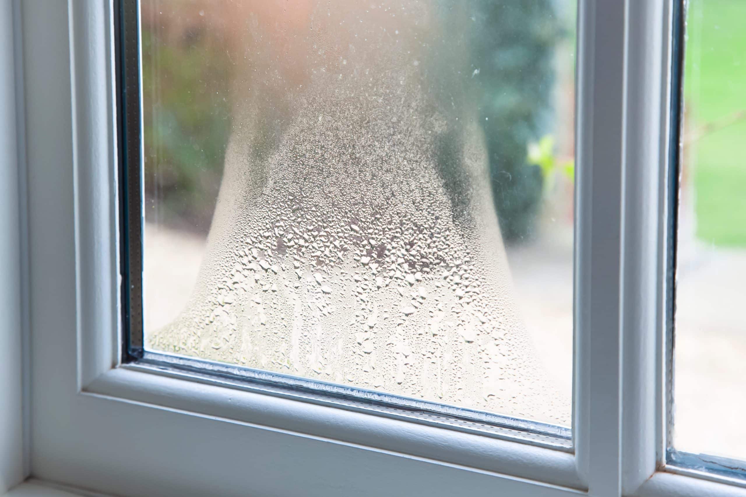 old windows with condensation